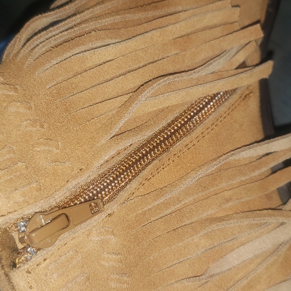 Torrid Brown Fringe Bootie with Block Heel Size 10W - Picture 6 of 7